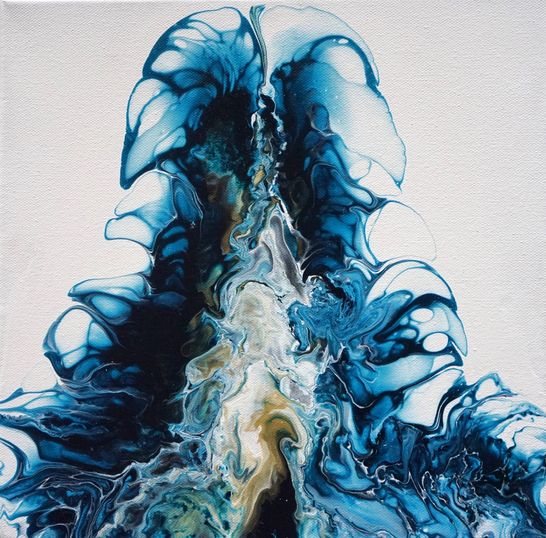 Colliding waves acrylic art