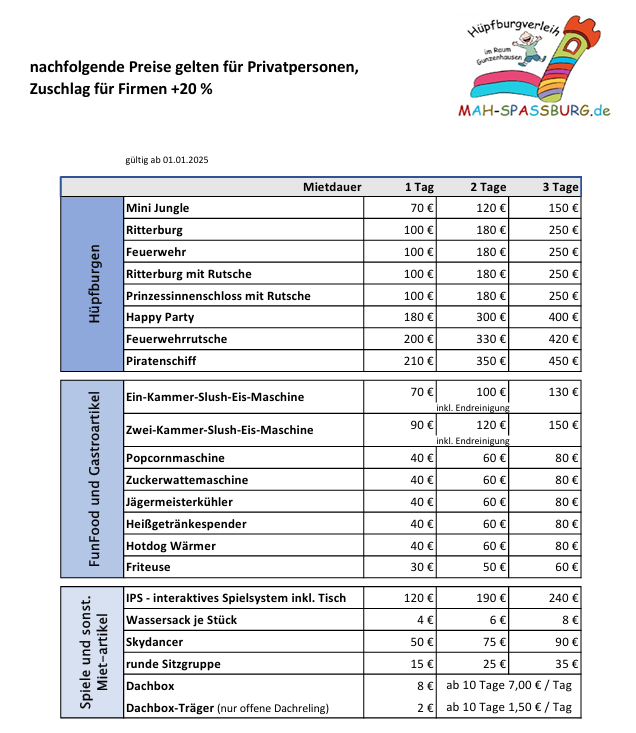 Preisliste