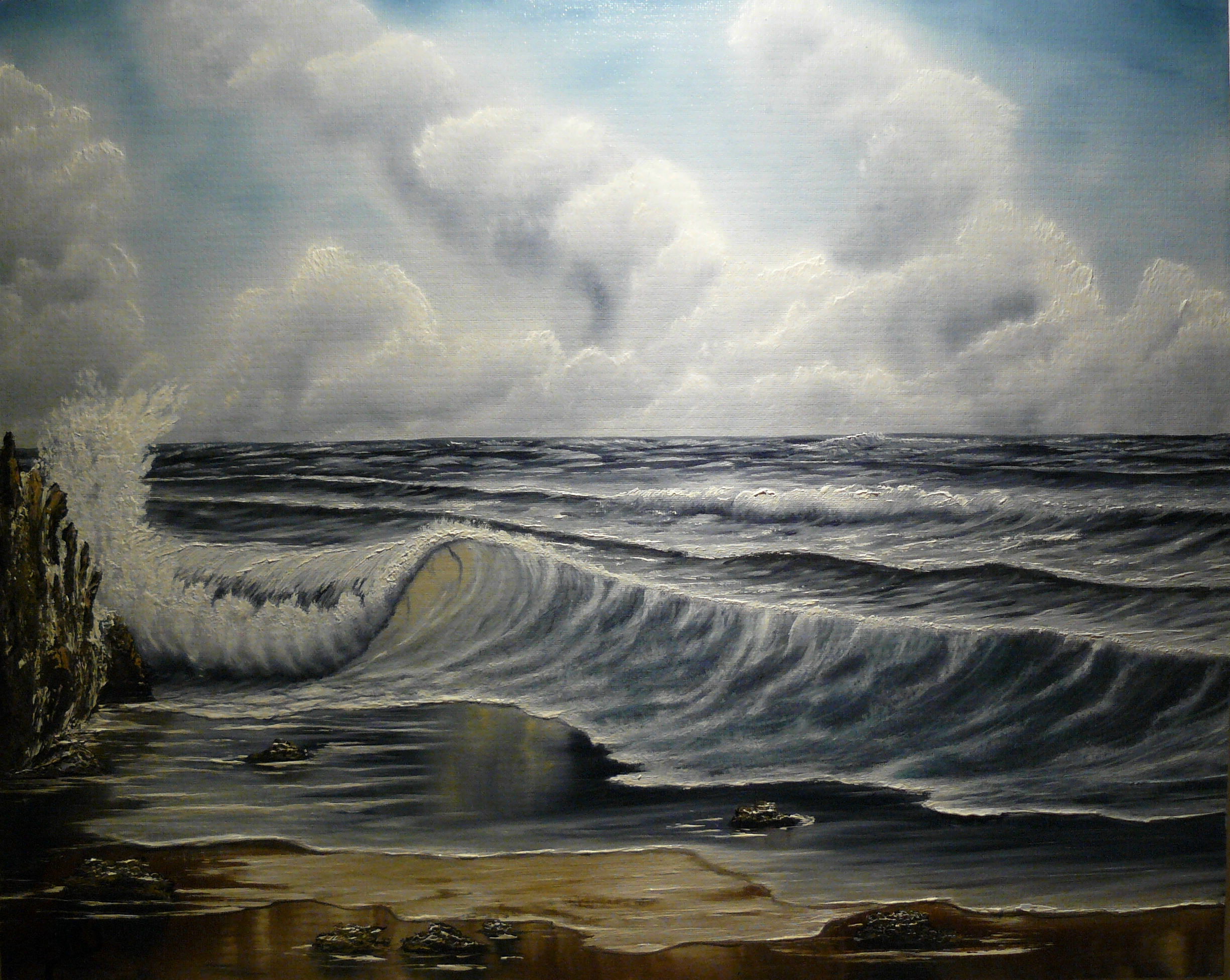 "Big ocean wave". 2012. Olja, 40x50 cm.