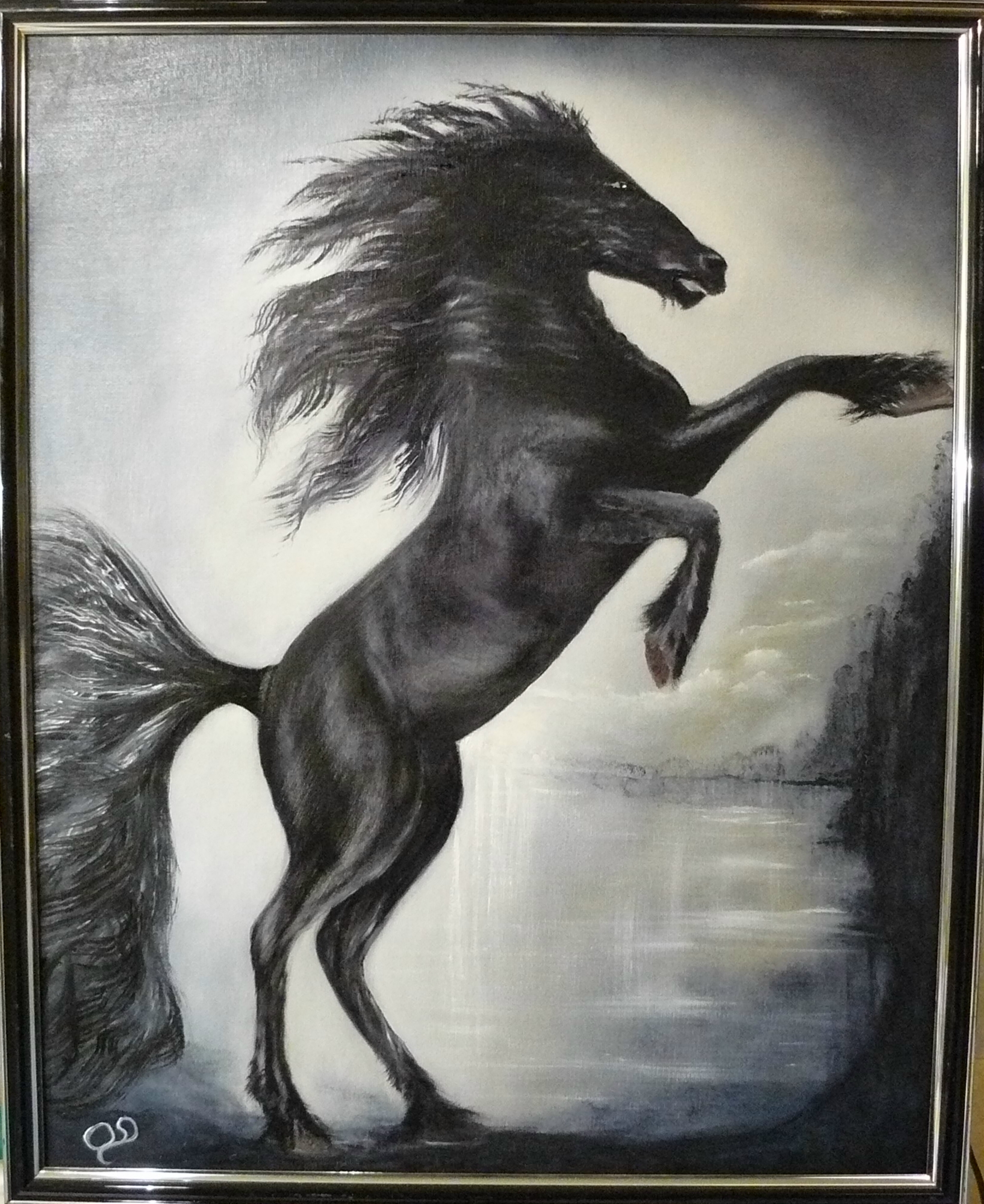 "Black Beauty". Olja på duk. 40x50 cm.