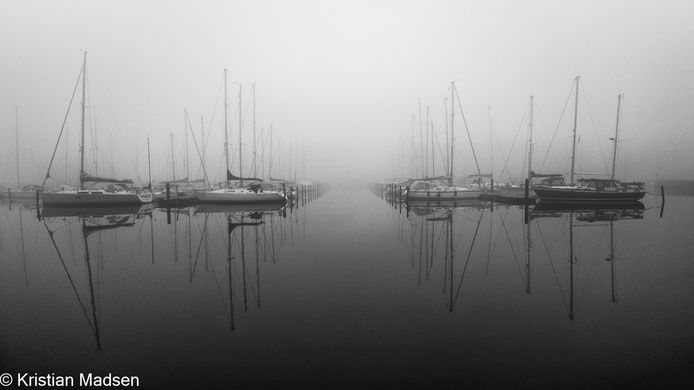 Moored Sailboats