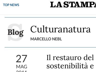 'Il restauro del Moderno', quotidiano La Stampa, Torino 27 maggio 2011