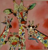 giraffes met echte spiegeltjes en brillen