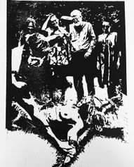 crucifixus Linoleum 30x40cm