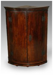 Antique Georgian Bow Fronted Corner Cupboard