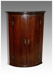 Antique Georgian Mahogany Bow Fronted Corner Cupboard