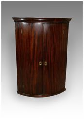 Antique Georgian Mahogany Bow Fronted Corner Cupboard