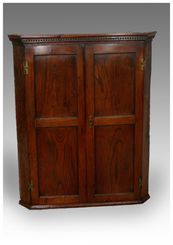 Antique Georgian Elm Corner Cupboard