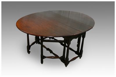  Antique Oak Oval Gate Leg Table