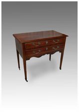 Antique Georgian Mahogany Lowboy on Tapered Legs