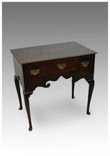 Antique Georgian Oak/Mahogany Lowboy on Cabriole Legs