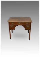 Antique Georgian Oak Lowboy on Square Legs