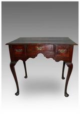 Antique George I Oak Lowboy on Cabriole Legs