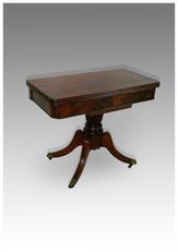 Antique Regency Mahogany Tea Table on Pedestal Base