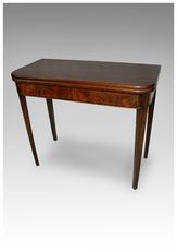 Antique Georgian Mahogany Tea Table with inlay on square tapered legs