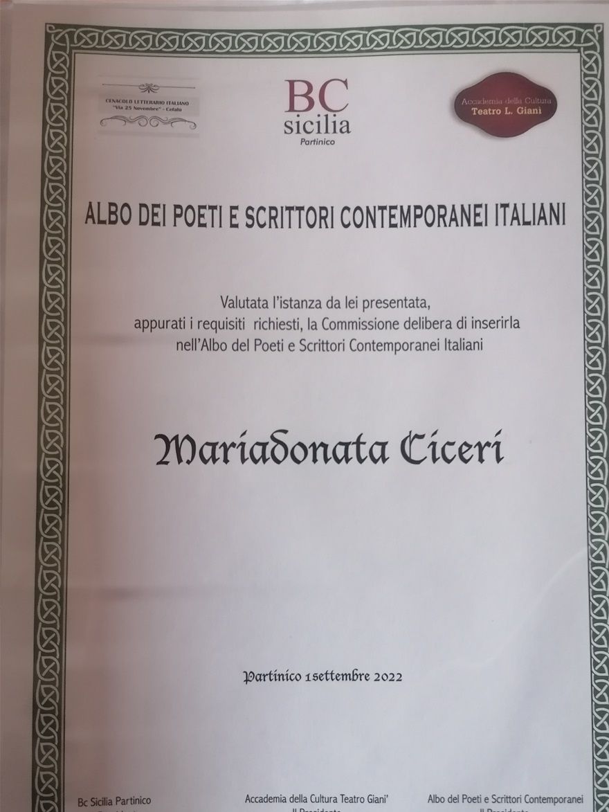 I due premi ottenuti dalla poesia SENSIBILITÀ al Premio del web 