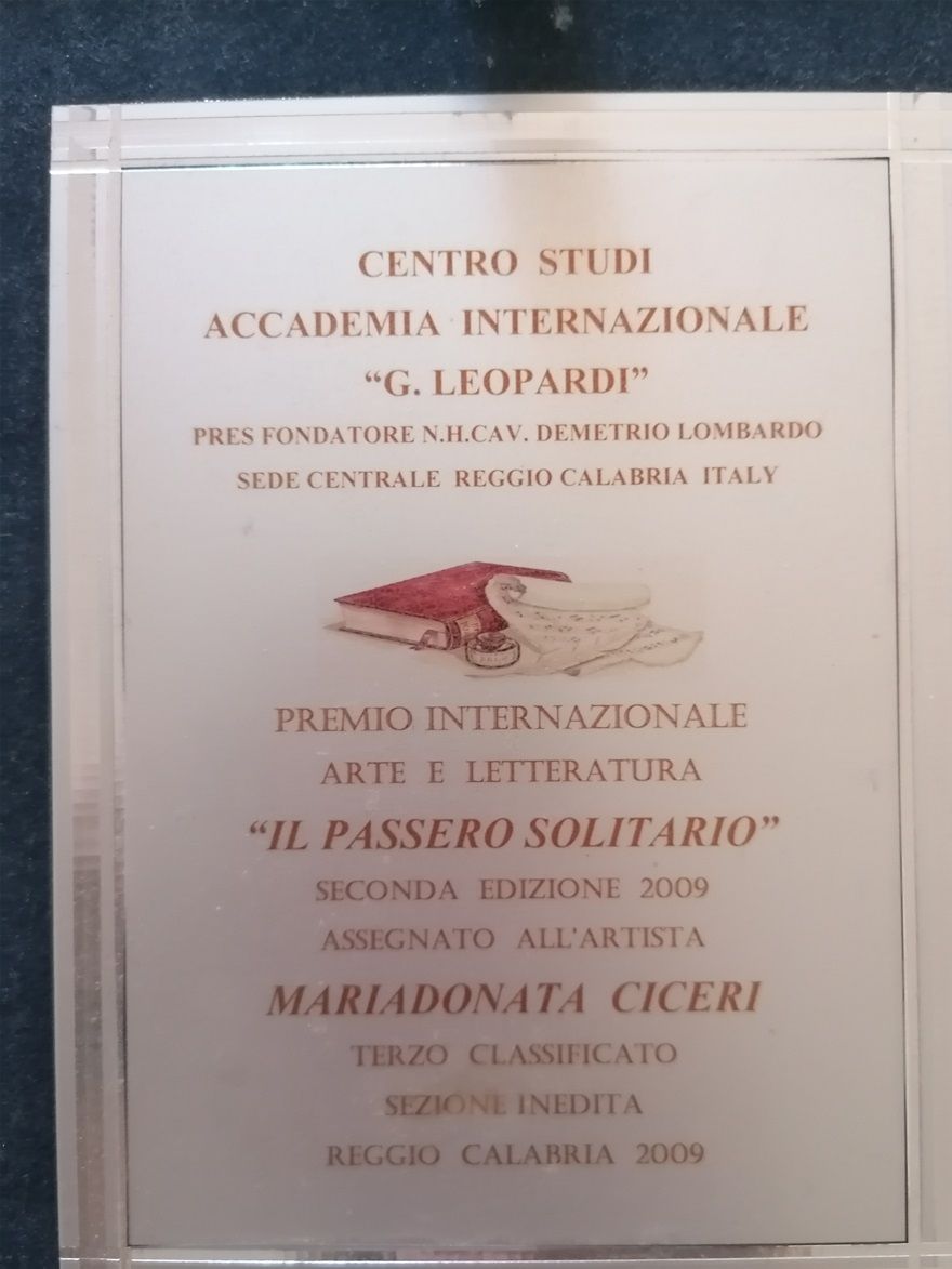 Terza classificata la poesia QUADRIFOGLI al Premio Internazionale Arte e Letteratura 
