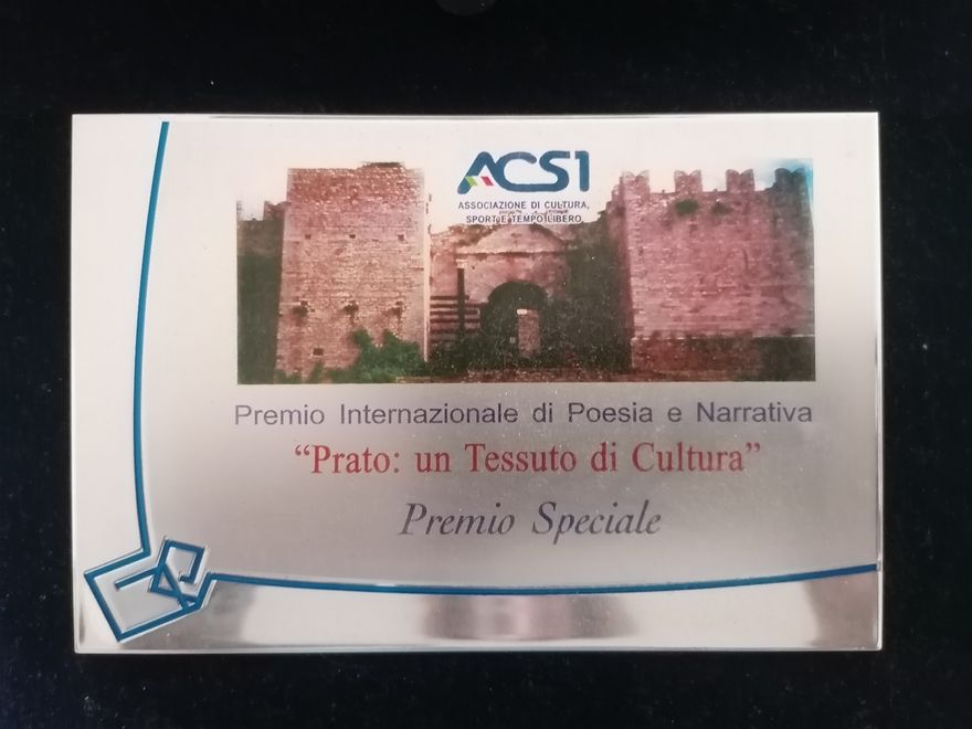 PREMIO SPECIALE al libro VERITÀ NEGATA al Premio Internazionale di Poesia e Narrativa 