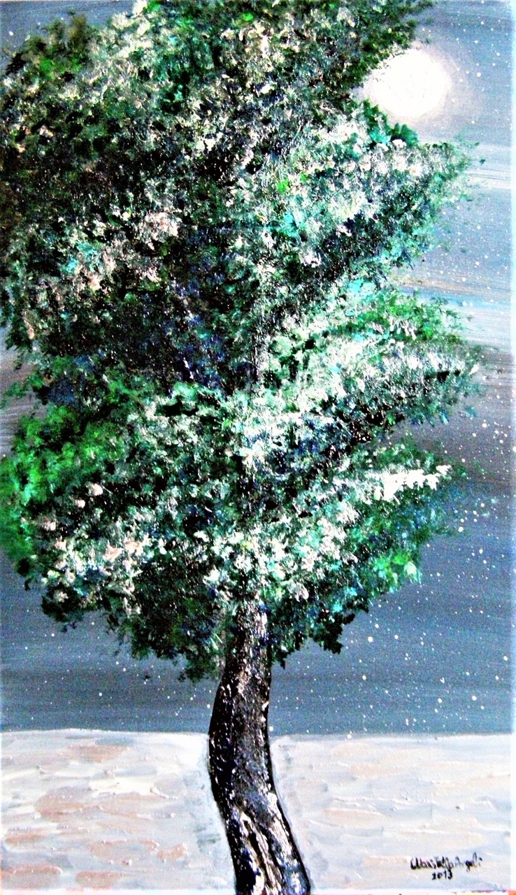 -Titolo: “L’albero della trascendenza”
-Anno: 2013
-Misure: 50x30
-Tecnica: mista
-Supporto: tela
-Quotazione: €200,00

[…]“Di fronte a un albero qualunque, simbolo dell’Albero del Mondo e immagine della Vita cosmica, un uomo delle società premoderne è capace di raggiungere la più alta spiritualità: comprende il simbolo, è in grado di vivere l’universale”. Aprirsi alla dimensione simbolica significa andare oltre (= trascendere) i significati ordinari e le connessioni obbligatorie e necessarie della ragione[…]
http://blog.libero.it/phronesis/11379606.html