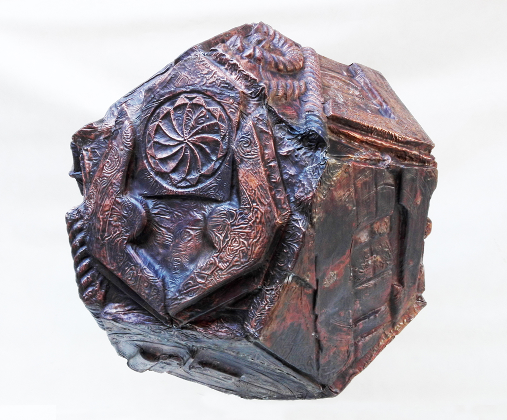 Marius Ritiu, Marius, Ritiu, Aether, New York, Antwerp, Brussels, Cluj, Bucharest, Transylvania, contemporary, sculpture, contemporary sculpture, copper, wood, public monument, public art, public artwork, outdoor sculpture, public sculpture, art, artist, contemporary art, contemporary artist, figurative art, abstract art, figurative, abstract, Sisyphus, meteorite, rock, boulder, repousse, copper sheet, art collector, universe, Thalie Foundation,  hammered copper, overview effect, blue marble, dodecahedron, platonic solid