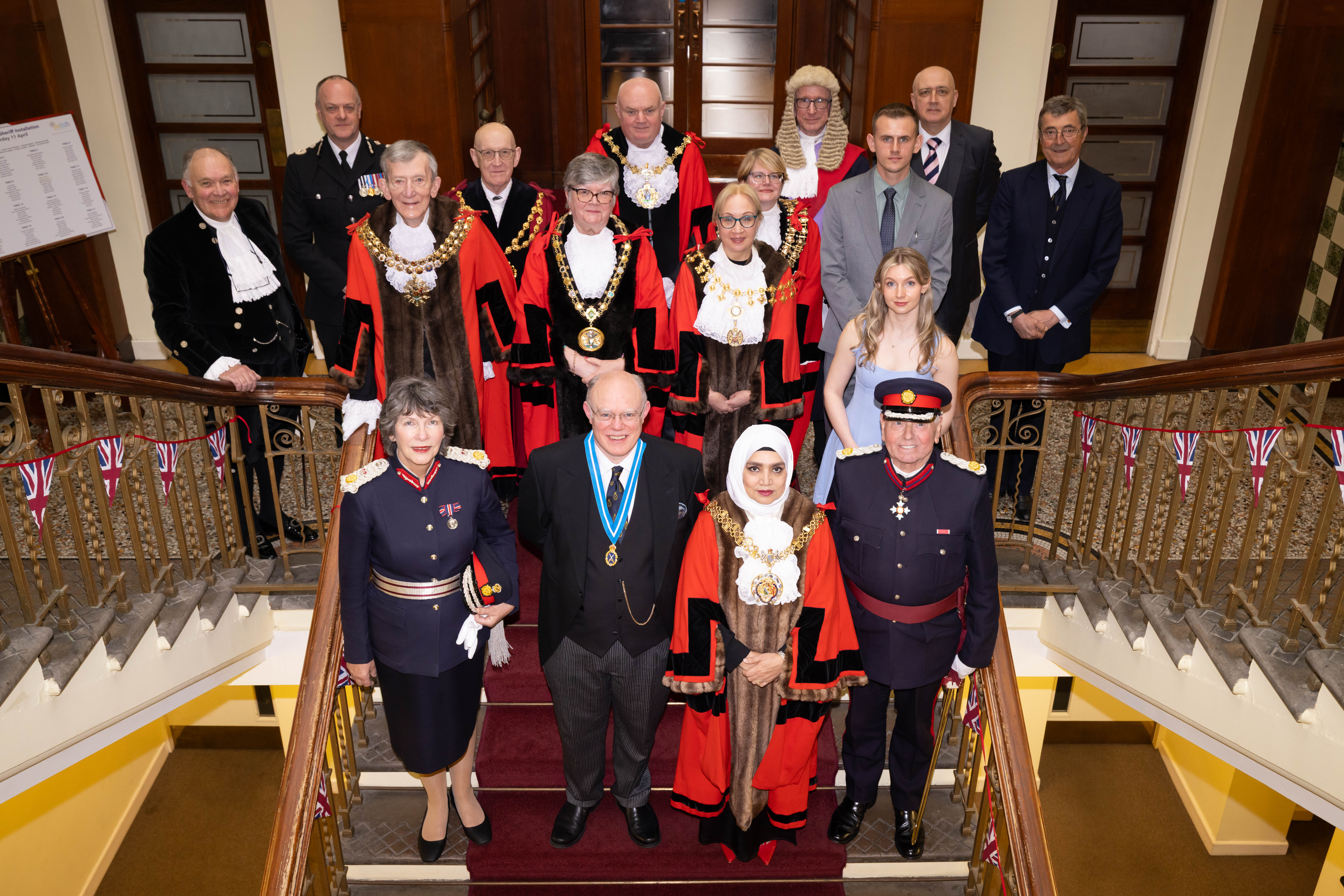 on the stairs