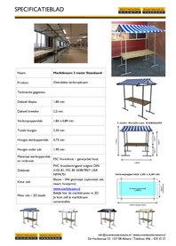 Marktkraam 2 meter STANDAARD specificaties Marktkraam.nl Almere