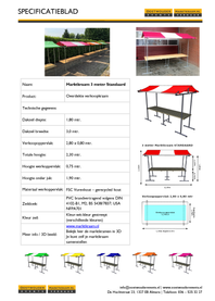 Marktkraam 3 meter STANDAARD specificaties Marktkraam.nl Almere