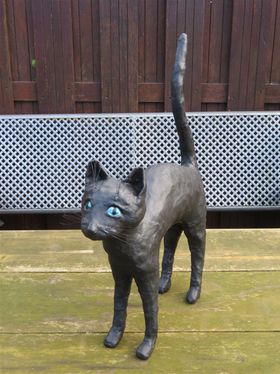 Zwarte kat, in opdracht gemaakt. Januari 2021