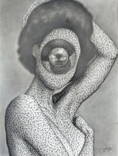 Edward  Kamau, The black pearl, pencil