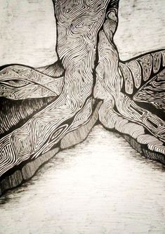 Nicole  Mwora, 23, Kenya, Roots, Ink on paper