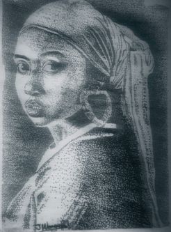 Joseph  Wangari, Kenya, Ebony Elegance, pencil