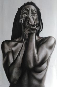 Renson  Mushivoji, Kenya, The fear of identity,  charcoal