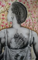 Joan Muema, The Hearth, watercolour 