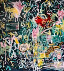 Alpha Odhiambo, Untitled 1, canvas on canvas