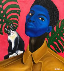 Baraka Joseph, Black Star, acrylic on canvas, 90x8