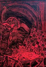 MatWay, neograttage, black painting, contemporary painting, art,  2024