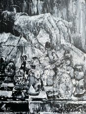 MatWay, The Move, black painting, white panting, black-white, art 2021