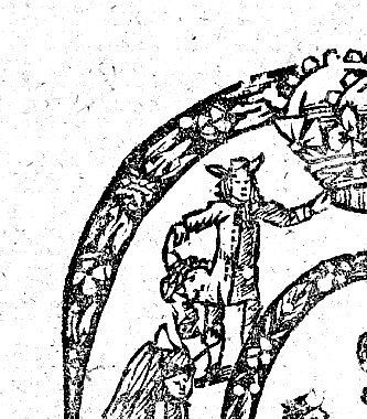17th-century woodblock from the ballad sheet 'The May Day Country Mirth'