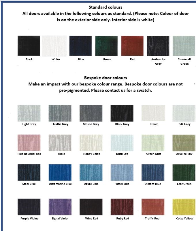 Make an impact with our range of colours. Whether you choose a traditional or contemporary door style these colours are certain to complement any home.