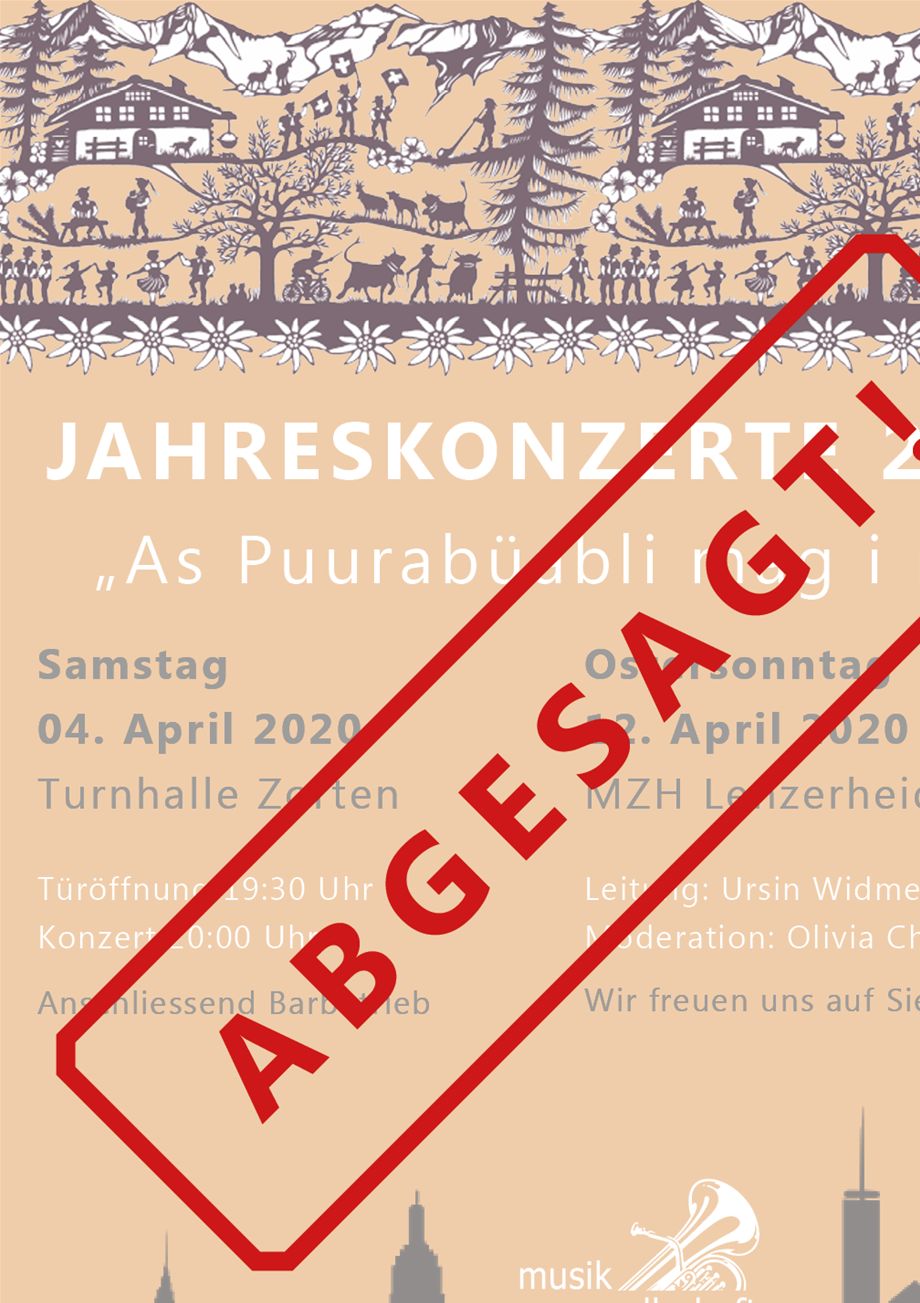 Leider sind auch unsere Konzerte abgesagt...