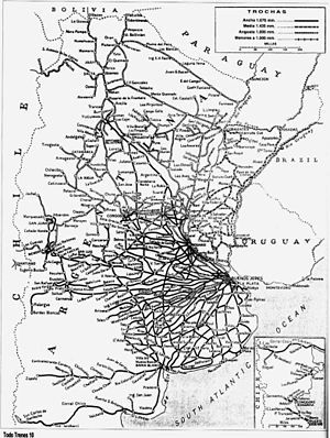 carte du chemin de fer argentin dans les années 1960