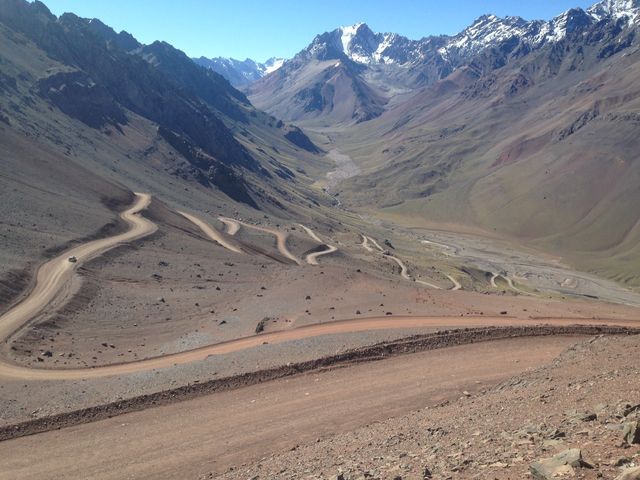 La route d'accès au col du Cristo Redentor