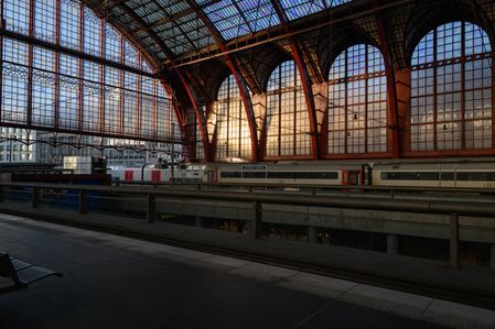 Series ' City Trails ' Leaving on a train