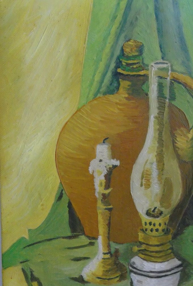 la lampe à pétrole - Huile - 23 X 16 cm