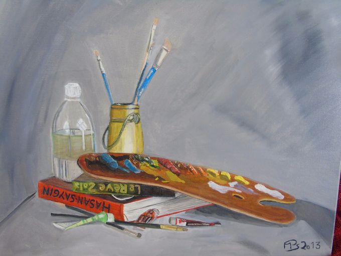 Les pinceaux - Huile - 46 X 60 cm