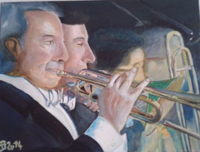 Les Musiciens - Acrylique - 46 X 60 cm 