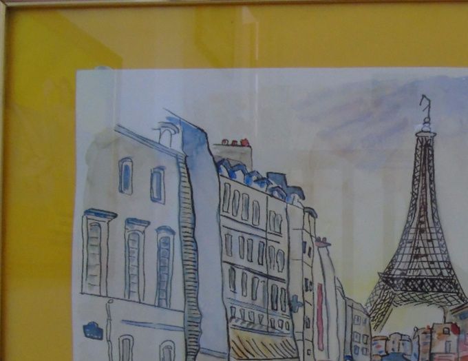 Tour Eiffel - Aquarelle - 43 X 52 cm
