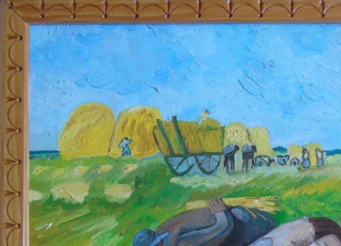 Les Glaneuses de Millet reprise façon Van Gogh - Huile 68 X 48 