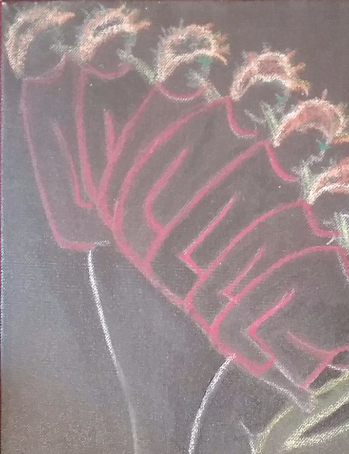 La Saxophiste au pull rouge - Pastel - 34 X 26 cm