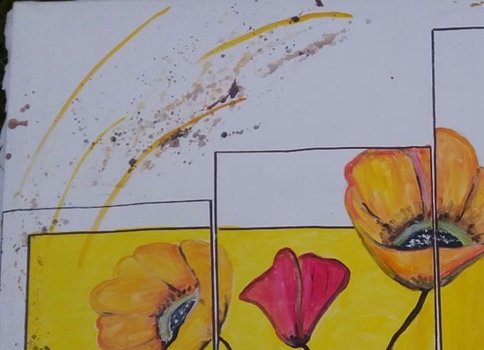 Coquelicots 2 : Acrylique 70 x 112cm